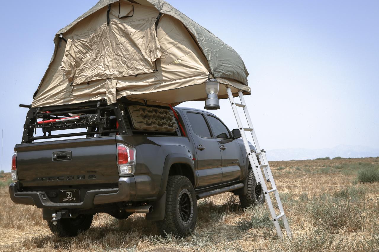 Tacoma overland ready with tent