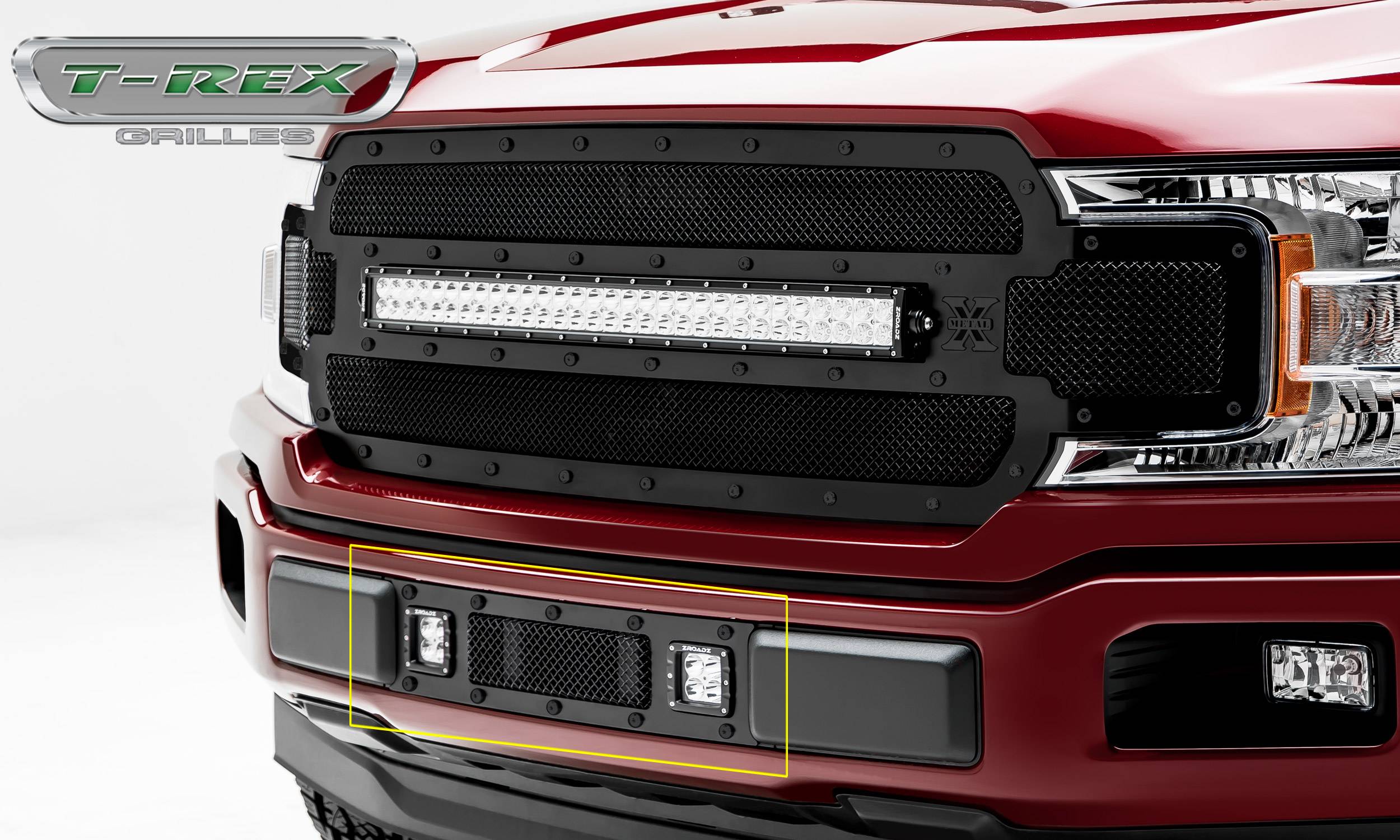 Front Grille Raptor Mesh Style Full Front Grill with LED Lights Grill for 2018 2019 2020 F-ord F150 black1