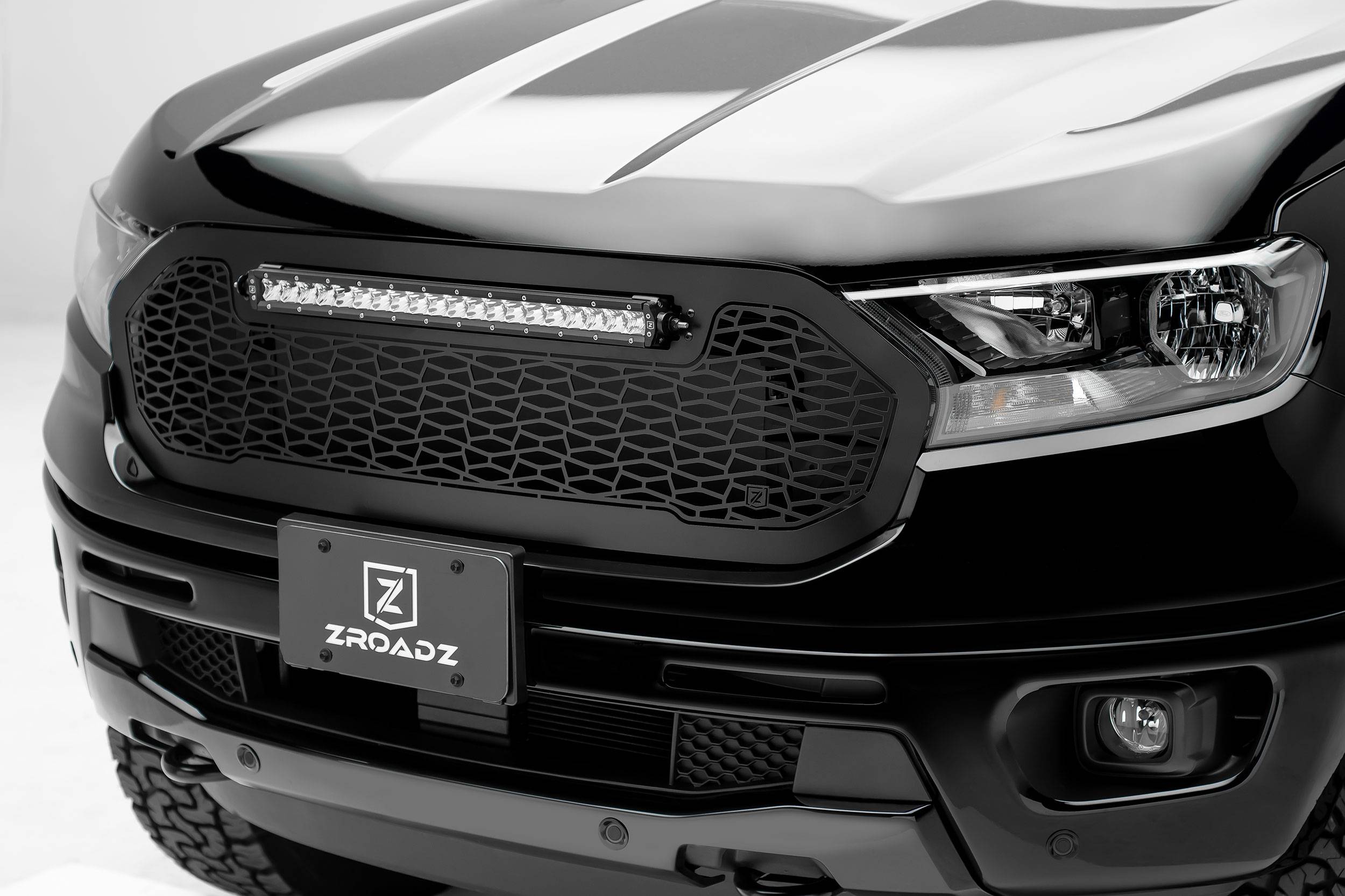Raptor Style Grille ZHAORU Front Grill Replacement for Ford 2019 2020 FORD RANGER T8 MK3 WILDTRAK Matte Black Front Bumper Grille 