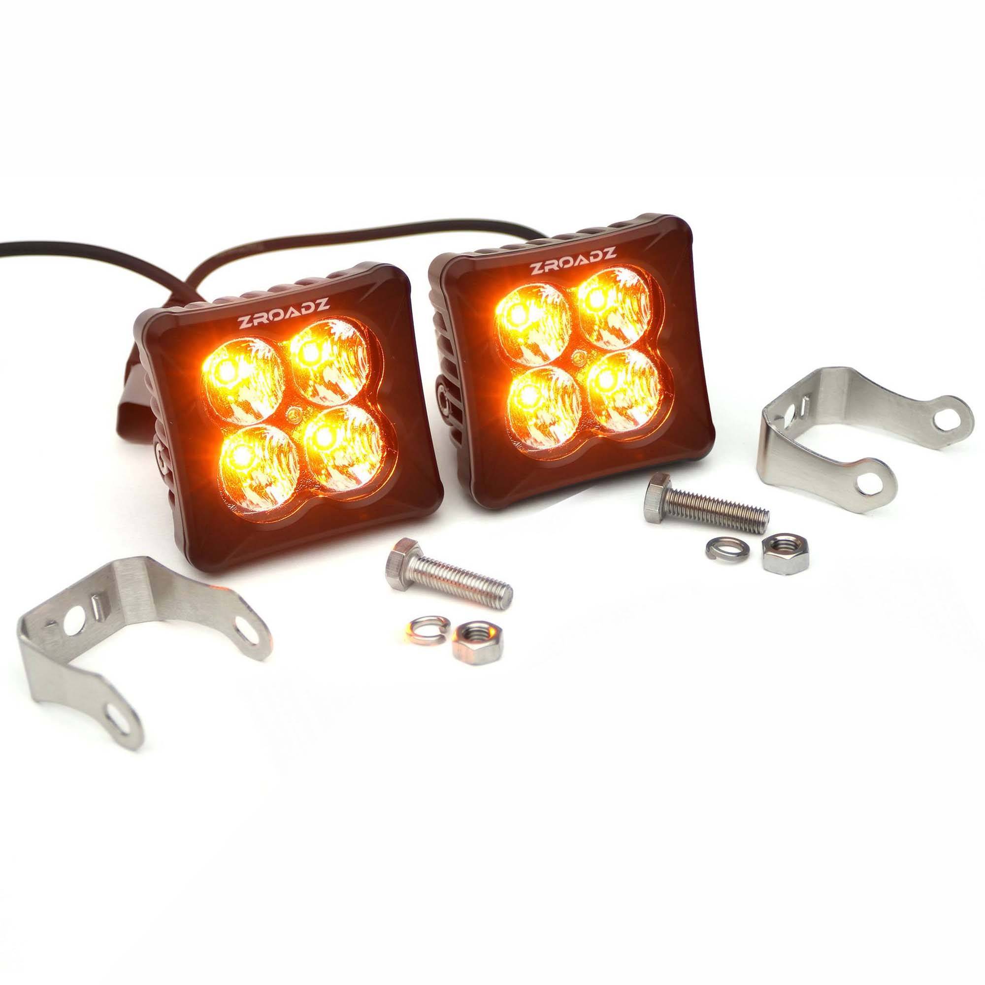 3 inch ZROADZ LED Light Pod Set, G2 Series, Amber, Flood Beam, 2 Piece