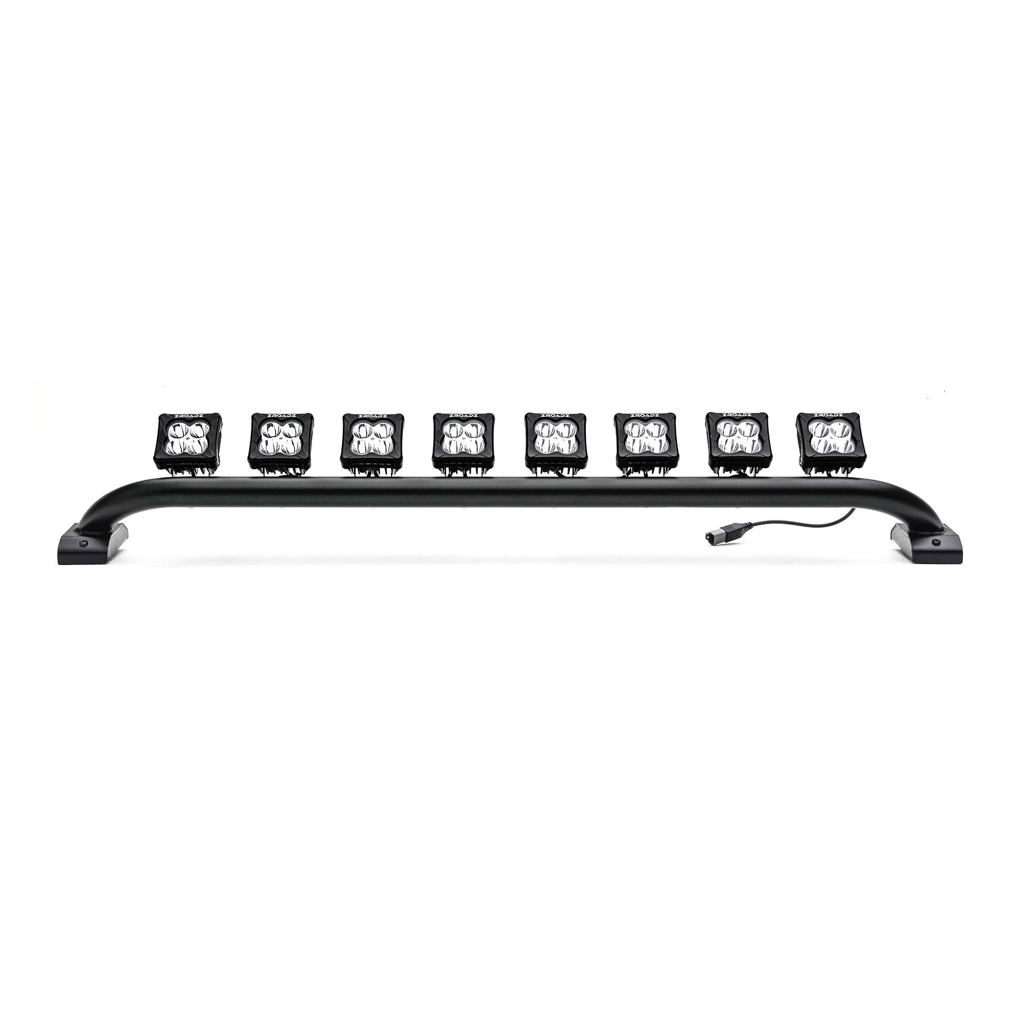 2021-2023 Ford Bronco Front Roof Multiple LED Pods KIT, Tubular Mounting  Bar with (8) 3 Inch White Pods and Wiring Harness - Part # Z935401-KIT