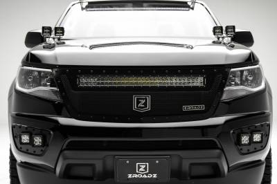 ZROADZ OFF ROAD PRODUCTS - 2015-2020 Chevrolet Colorado Front Bumper OEM Fog LED Bracket to mount (4) 3 Inch LED Pod Lights - PN #Z322671
