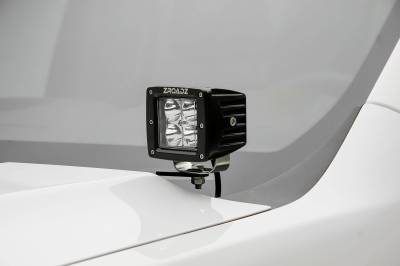 ZROADZ OFF ROAD PRODUCTS - 2015-2017 Ford F-150 Hood Hinge LED Kit with (2) 3 Inch LED Pod Lights - PN #Z365731-KIT2