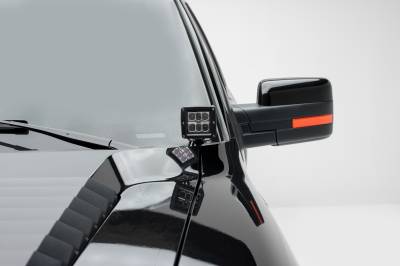ZROADZ OFF ROAD PRODUCTS - Ford Hood Hinge LED Bracket to mount (2) 3 Inch LED Pod Lights - Part # Z365601