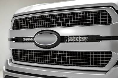 ZROADZ OFF ROAD PRODUCTS - 2018-2020 Ford F-150 Platinum OEM Grille LED Kit with (2) 6 Inch LED Straight Single Row Slim Light Bars - PN# Z415581-KIT