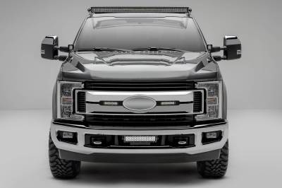 ZROADZ OFF ROAD PRODUCTS - 2017-2019 Ford Super Duty XLT, XL STX OEM Grille LED Kit with (2) 6 Inch LED Straight Single Row Slim Light Bars, Black - PN #Z415571-KIT