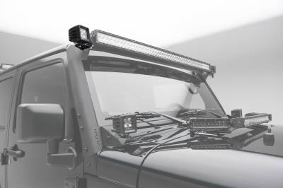 Roof Windshield Mount Bracket for 07-18 JK Jeep Wrangler 50'' Dual LED Light Bar 