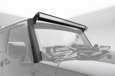 ZROADZ OFF ROAD PRODUCTS - 2007-2018 Jeep JK Front Roof LED Bracket to mount (1) 50 or 52 Inch Staight LED Light Bar - Part # Z374811