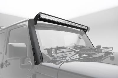 ZROADZ OFF ROAD PRODUCTS - 2007-2018 Jeep JK Front Roof LED Kit with (1) 50 Inch LED Straight Double Row Light Bar - PN #Z374811-KIT-S