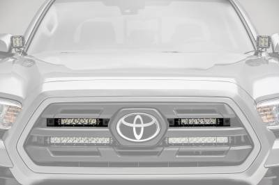 ZROADZ OFF ROAD PRODUCTS - 2018-20219 Toyota Tacoma OEM Grille LED Kit with (2) 6 Inch LED Straight Single Row Slim Light Bars - Part # Z419511-KIT