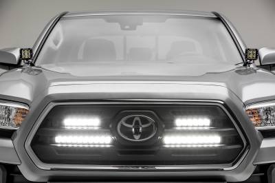 ZROADZ OFF ROAD PRODUCTS - 2018-2022 Toyota Tacoma OEM Grille LED Kit with (2) 6 Inch and (2) 10 Inch LED Straight Single Row Slim Light Bars - Part # Z419711-KIT