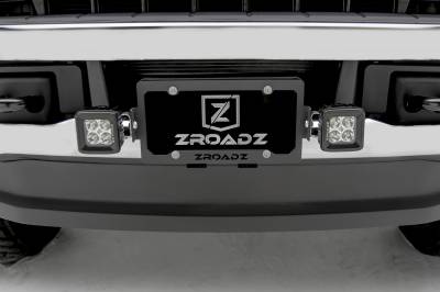 ZROADZ OFF ROAD PRODUCTS - Universal License Plate Frame LED Bracket to mount (2) 3 Inch LED Pod Lights - Part # Z310005