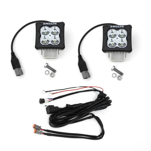 ZROADZ OFF ROAD PRODUCTS - 3 inch ZROADZ LED Light Pod Kit, G2 Series, Bright White, Spot Beam, 2 Piece With Wiring Harness - PN #Z30BC20W-D3S-K