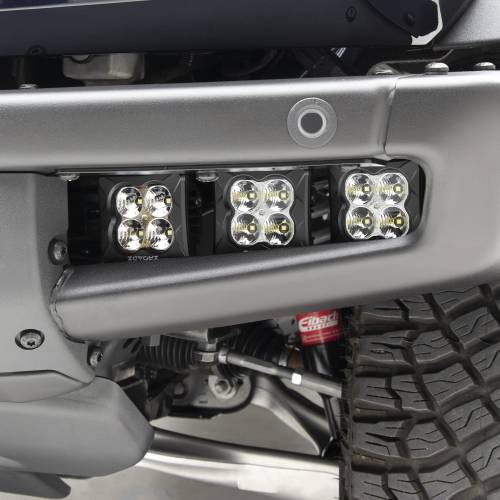ZROADZ OFF ROAD PRODUCTS - 2021-2025 Ford Bronco Front Bumper OEM Fog LED Bracket to mount (6) 3 Inch ZROADZ or similar style LED Pod Lights- PN #Z325401