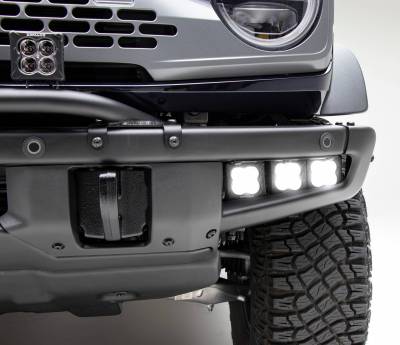 ZROADZ OFF ROAD PRODUCTS - 2021-2025 Ford Bronco Front Bumper OEM Fog LED Kit with (6) 3 Inch White LED Pod Lights - PN #Z325401-KIT