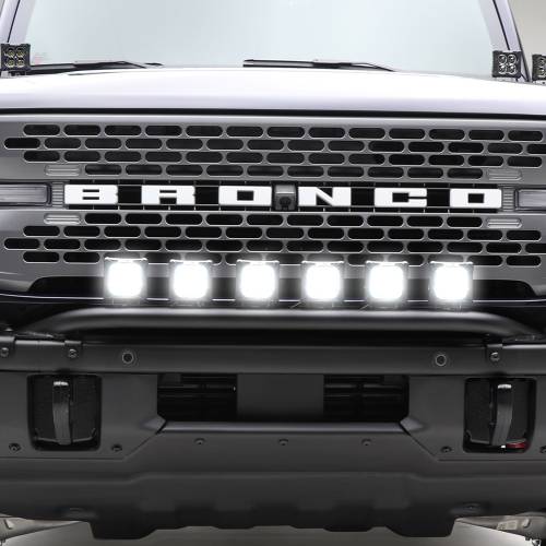 ZROADZ OFF ROAD PRODUCTS - 2021-2026 Ford Bronco Front Bumper Top LED Kit with (6) 3 Inch LED Light Pods - PN #Z325431-KIT