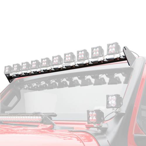 ZROADZ OFF ROAD PRODUCTS - 2019-2022 Jeep Gladiator, JL Multi-LED Roof Cross Bar ONLY, Holds (10) 3-Inch ZROADZ Lights Pods, (Not Included) - Part # Z934831