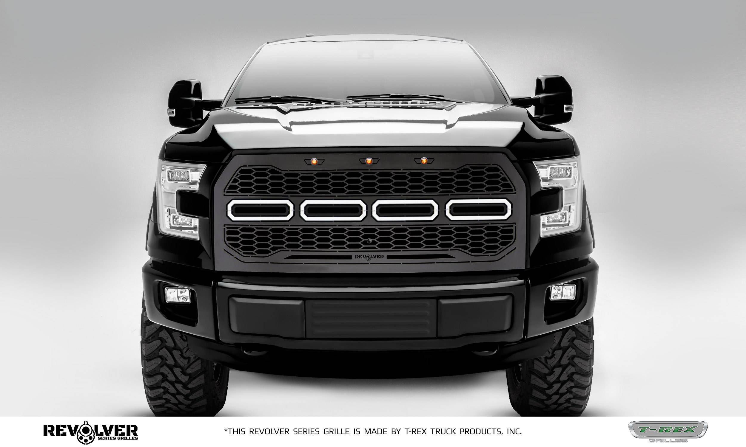 T-REX GRILLES - 2015-2017 F-150 Revolver Grille, Black, 1 Pc, Replacement Fits Vehicles with Camera - Part # 6515771