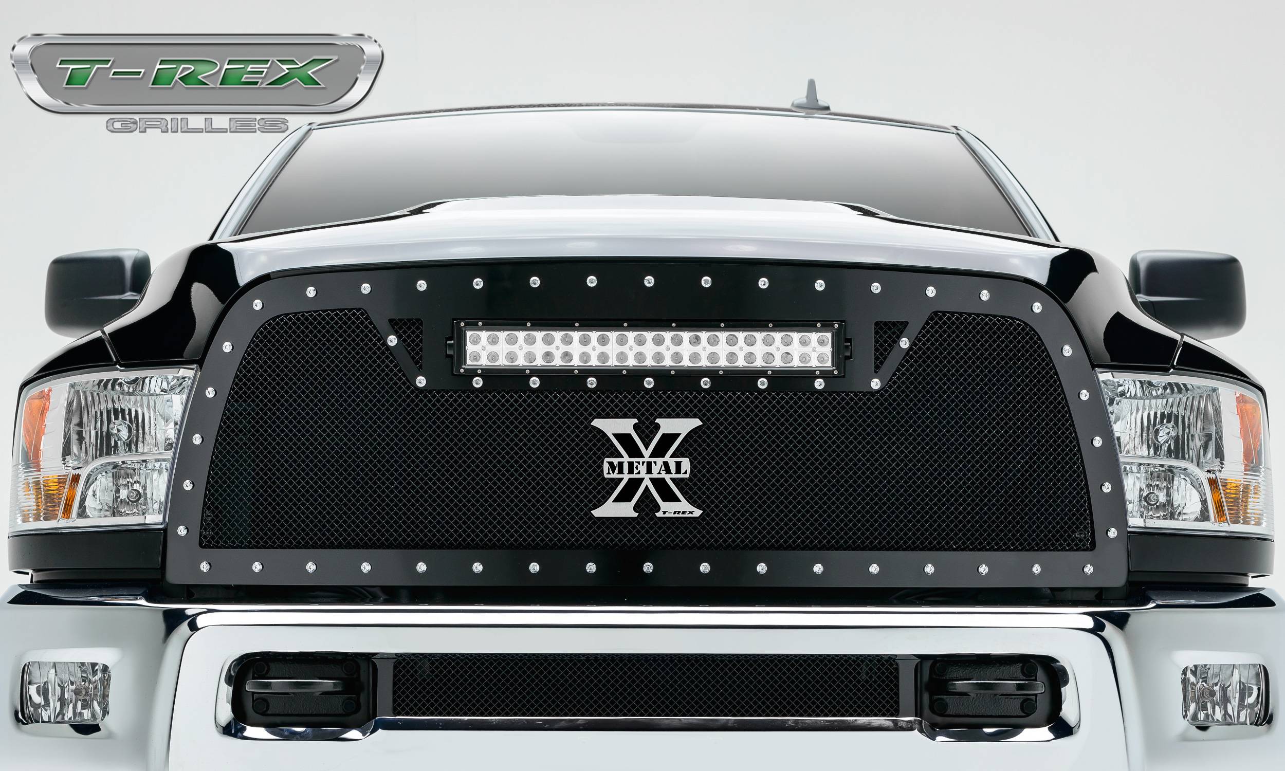2010-2012 Ram 2500, 3500 Torch Grille, Black, 1 Pc, Replacement, Chrome  Studs with (1) 20 LED - Part # 6314531