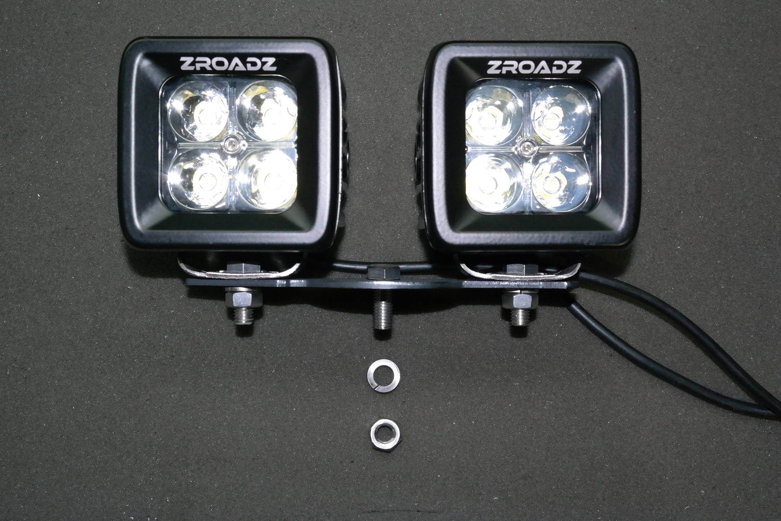 Hood Hinge Adapter Plate to mount (4) 3 Inch LED Pod Lights to