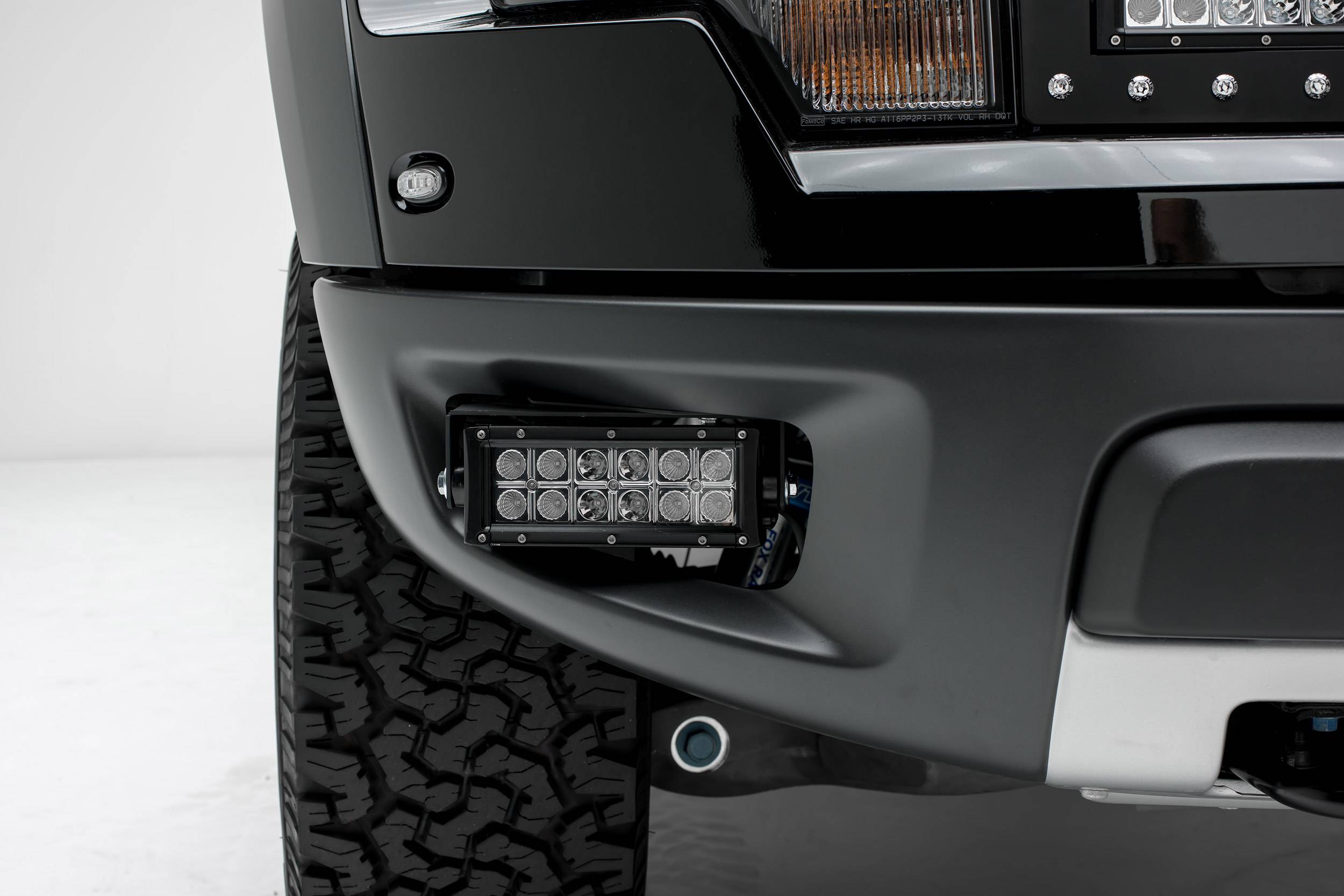 ZROADZ OFF ROAD PRODUCTS - 2010-2014 Ford F-150 Raptor Front Bumper OEM Fog LED Kit with (2) 6 Inch LED Straight Double Row Light Bars - Part # Z325651-KIT