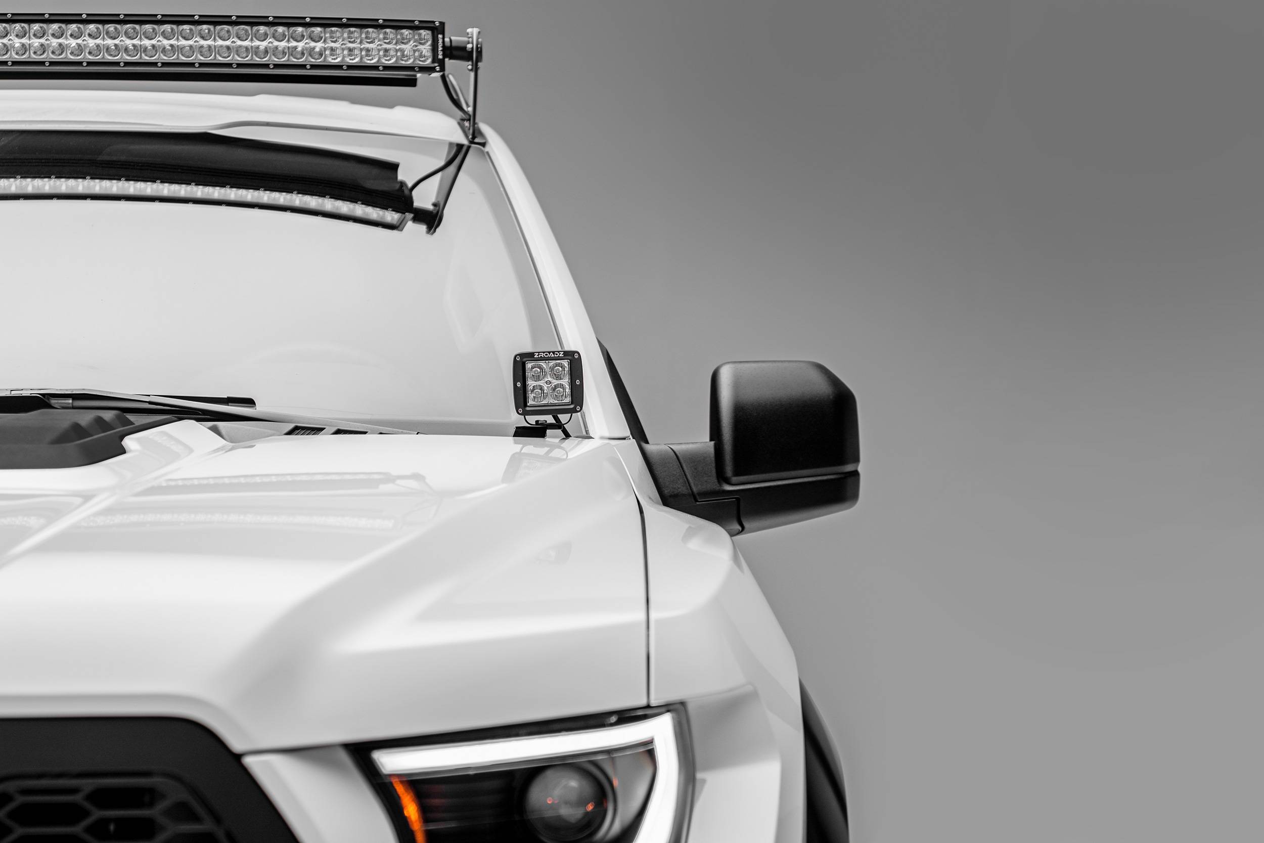 Over Hood Hinge Side Pillar LED Light Pods Mounting Bracket For Ford F150 Raptor