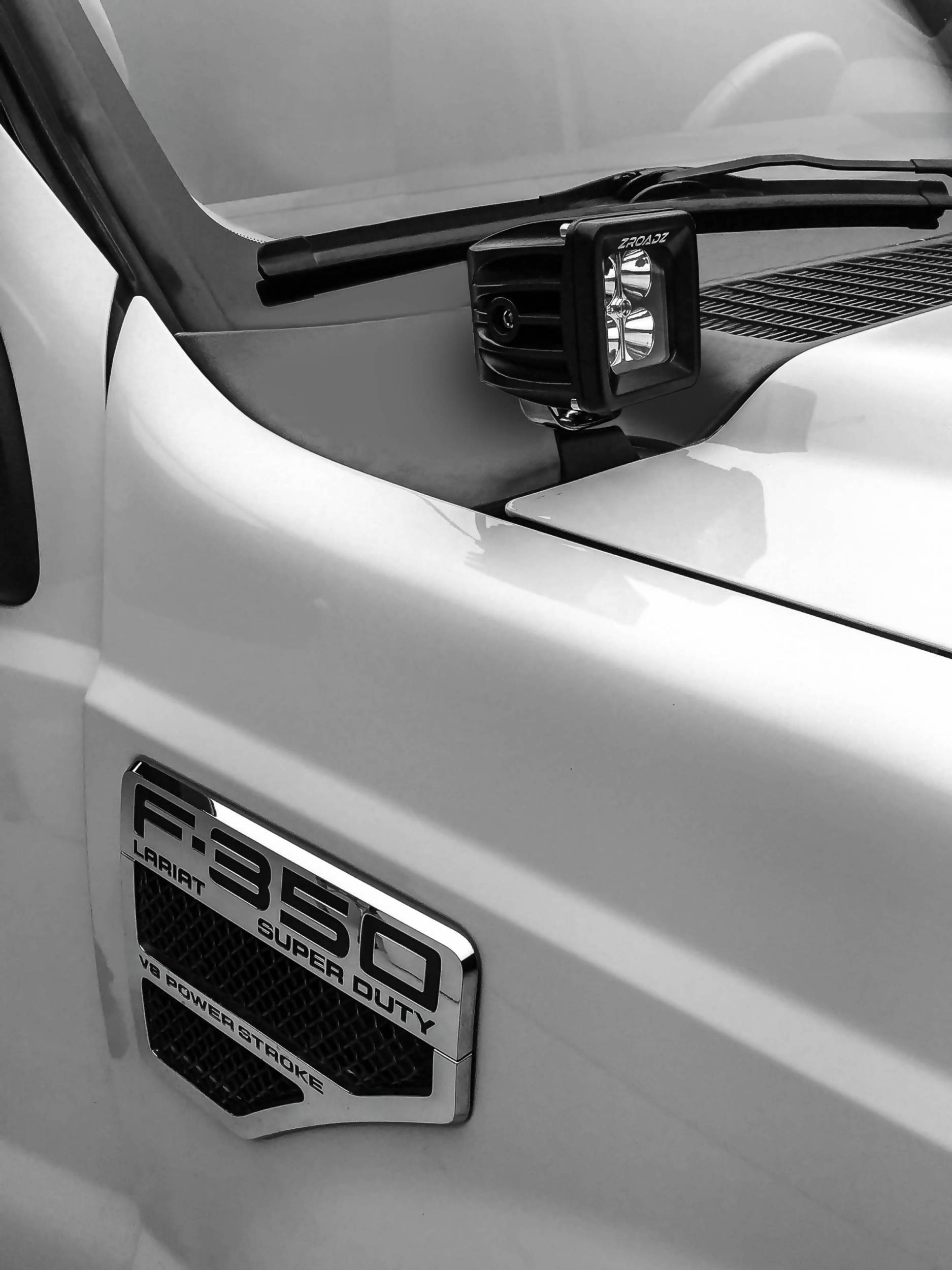 20112016 Ford Super Duty Hood Hinge LED Bracket to mount (2) 3 Inch