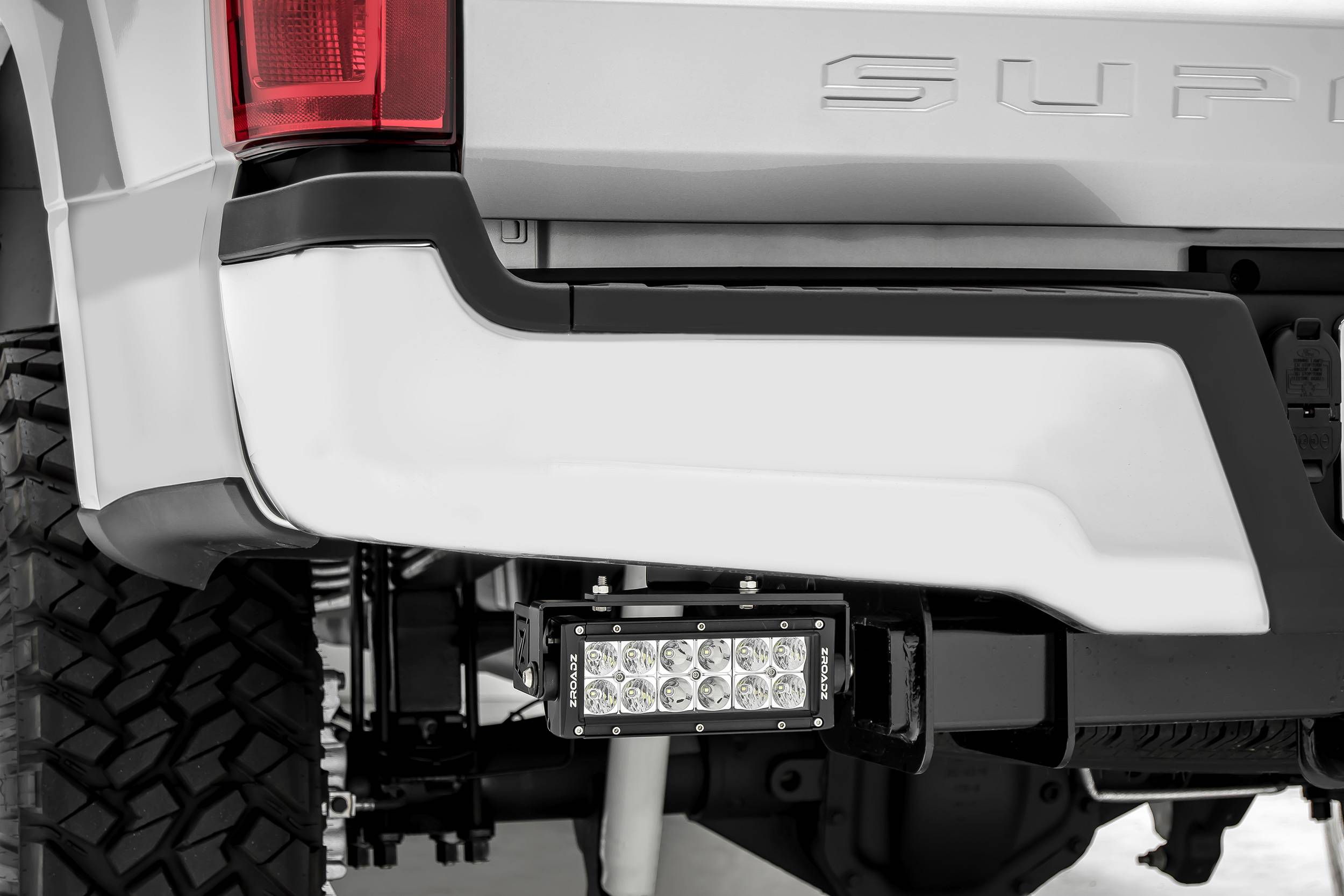 ZROADZ OFF ROAD PRODUCTS - 2017-2022 Ford Super Duty Rear Bumper LED Kit with (2) 6 Inch LED Straight Double Row Light Bars - Part # Z385471-KIT