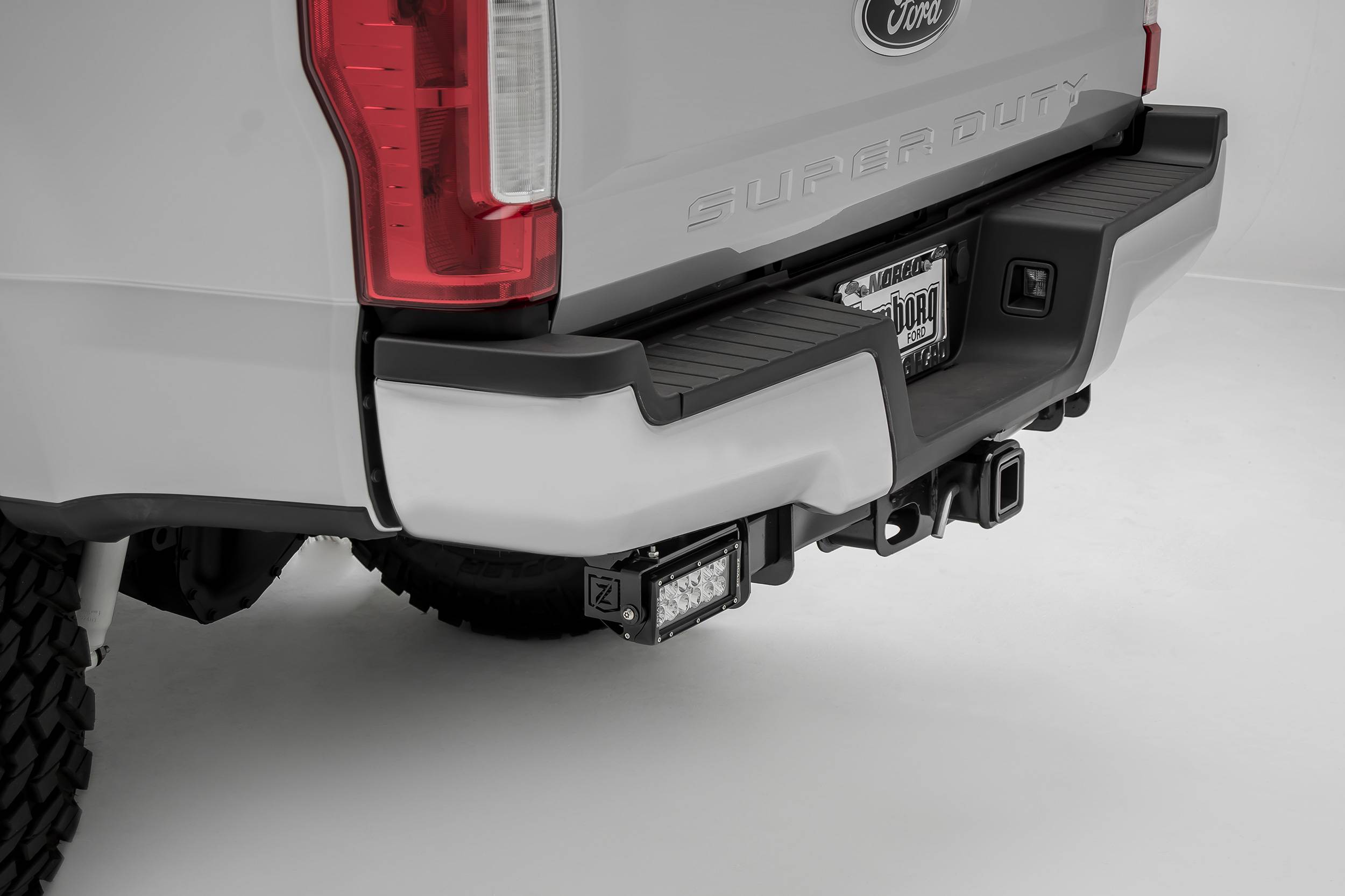 2017-2022 Ford Super Duty Rear Bumper LED Kit with (2) 6 Inch LED Straight  Double Row Light Bars - Part # Z385471-KIT