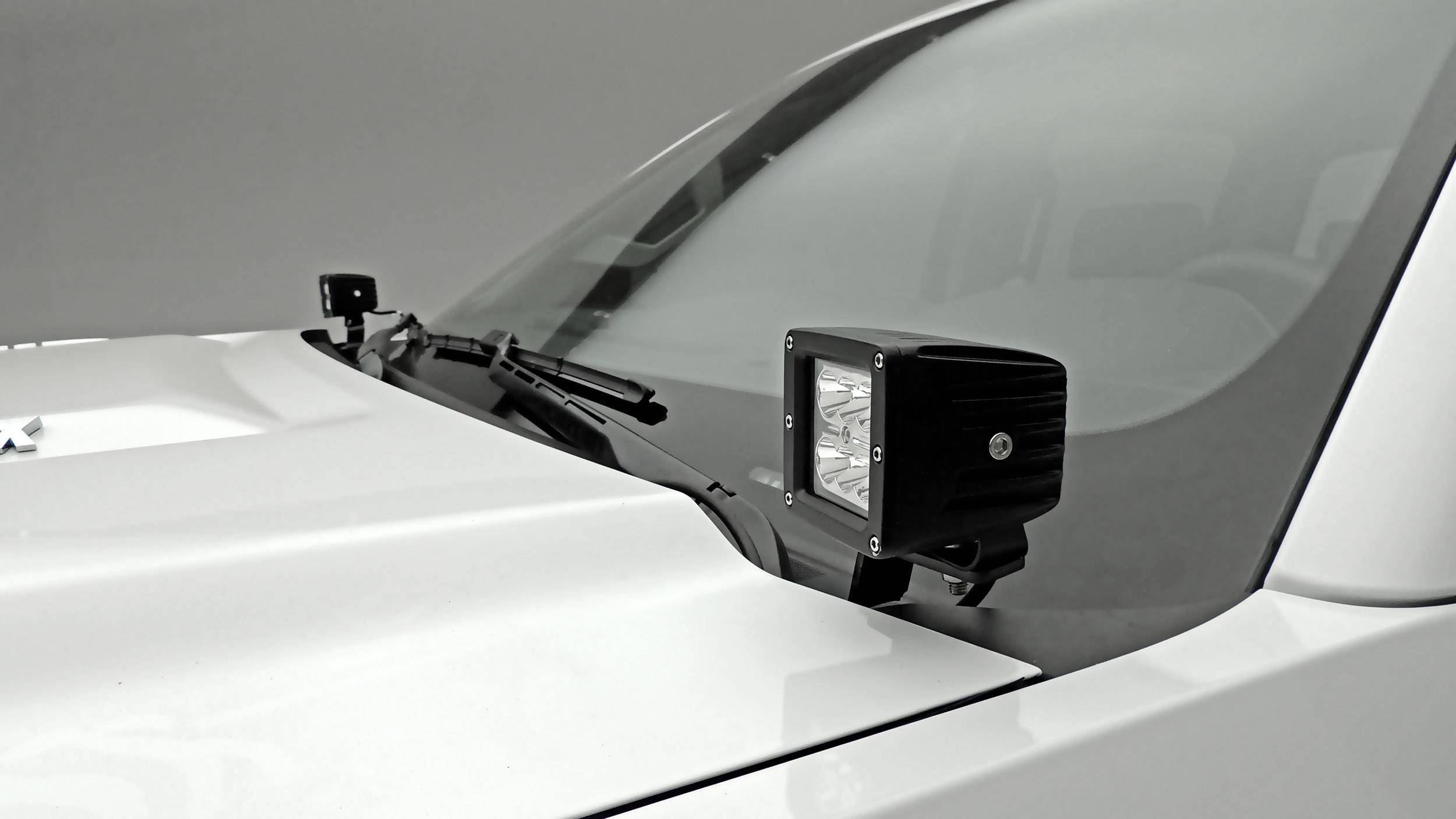 ZROADZ OFF ROAD PRODUCTS - 2015-2019 Chevrolet Silverado 2500, 3500 Hood Hinge LED Bracket to mount (2) 3 Inch LED Pod Lights - Part # Z361221