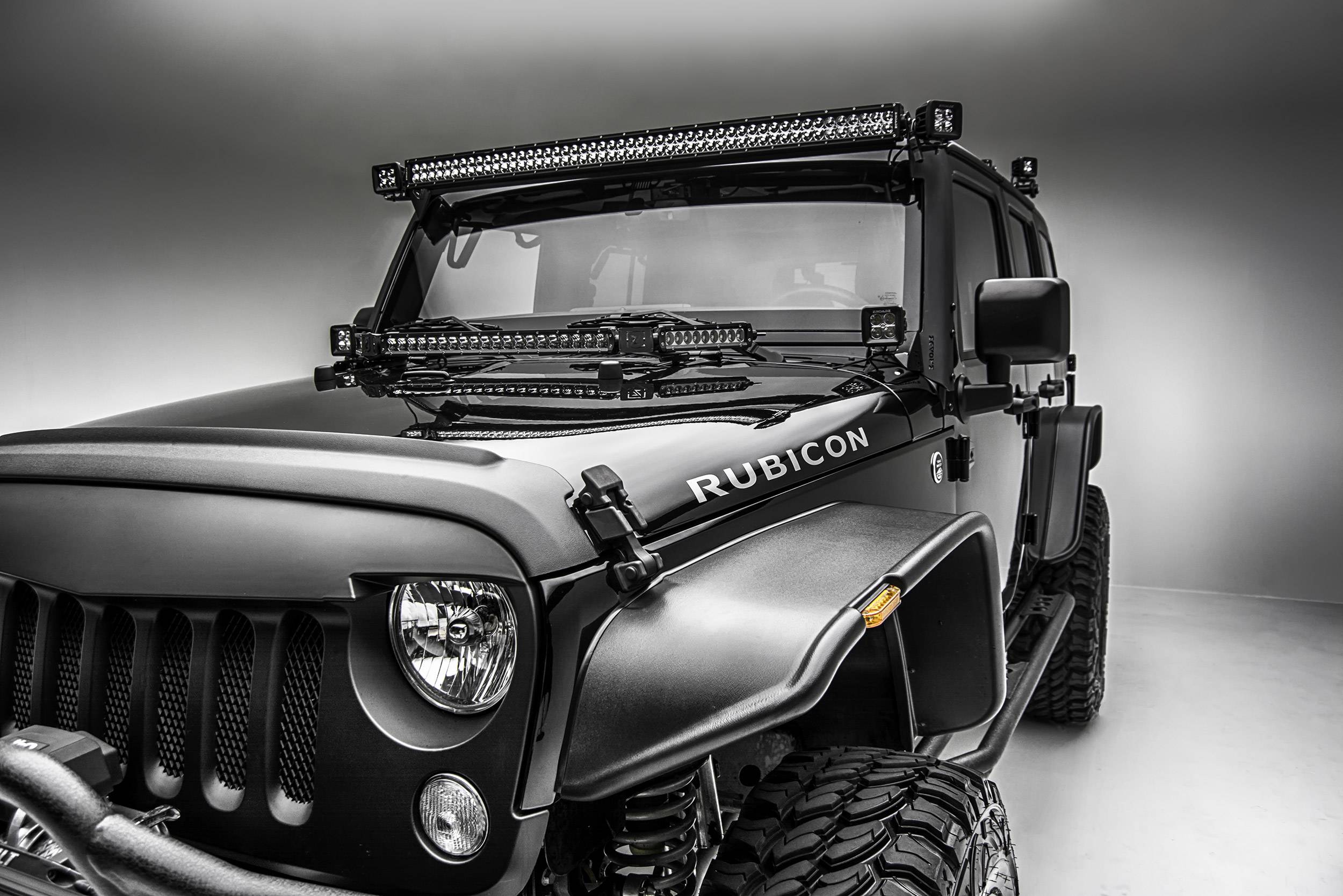 2007-2018 Jeep JK Hood Hinge LED Kit with (1) 20 Inch and (2) 6