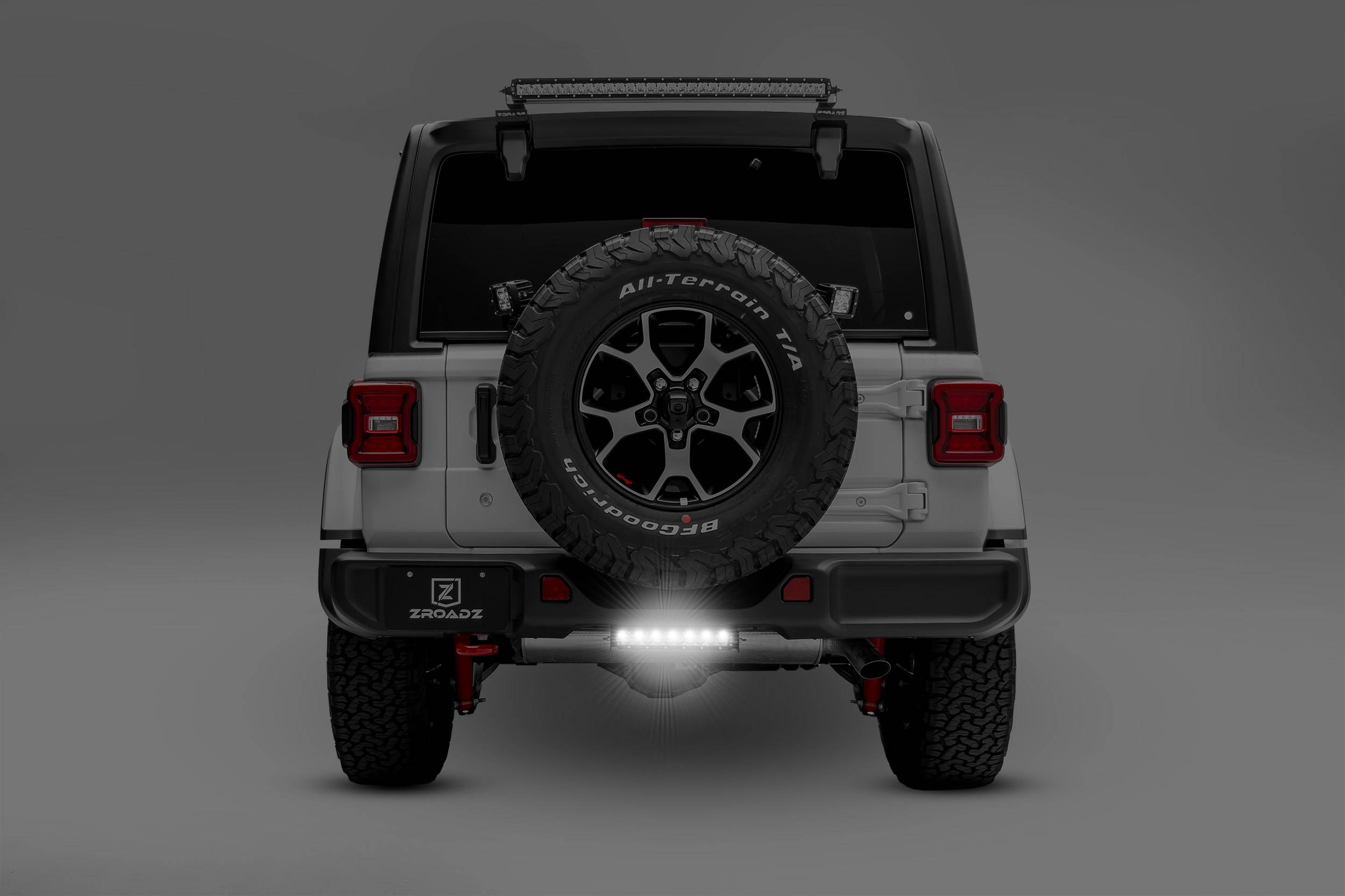 ZROADZ OFF ROAD PRODUCTS - 2019-2023 Jeep JL/JLU Rear Bumper LED Kit with (1) 10 Inch LED Single Row Slim Light Bar - PN #Z384931-KIT