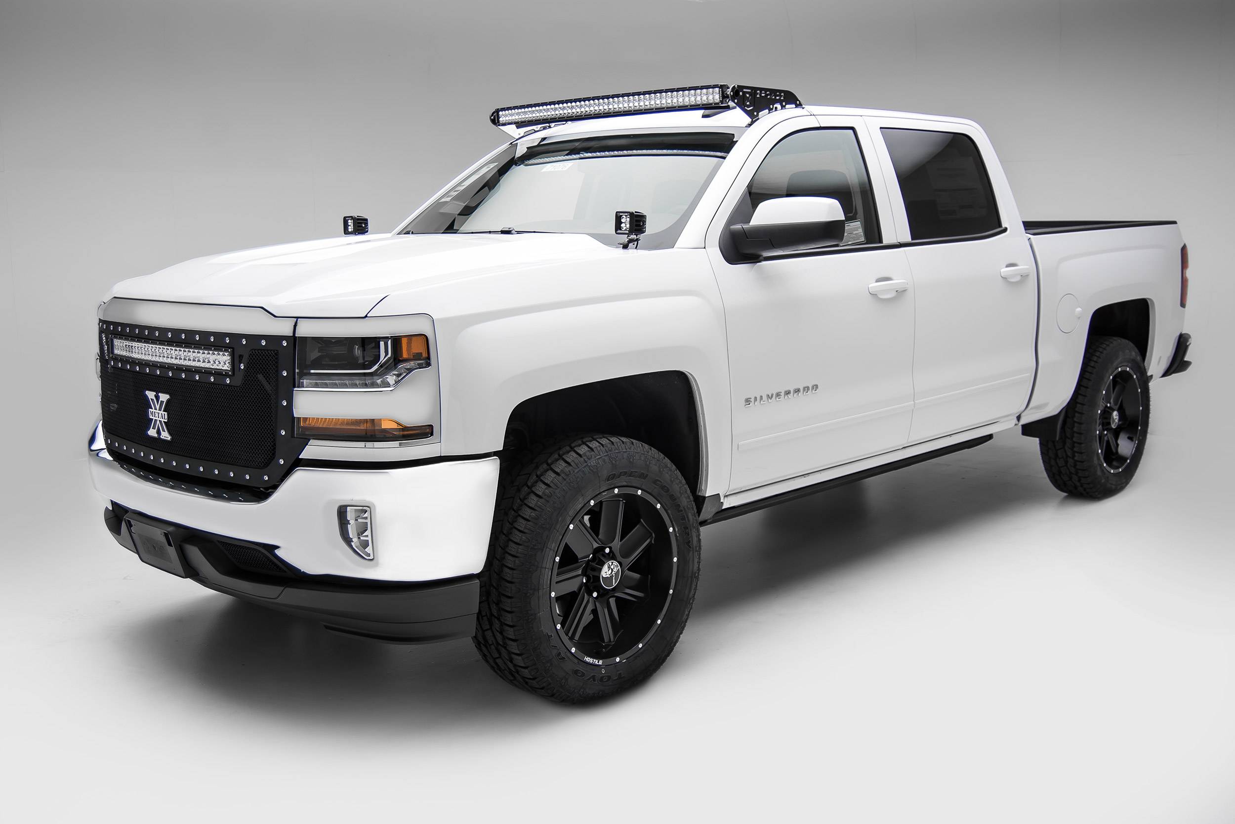 ZROADZ OFF ROAD PRODUCTS - Silverado, Sierra Front Roof LED Kit with (1) 50 Inch LED Curved Double Row Light Bar - PN #Z332281-KIT-C