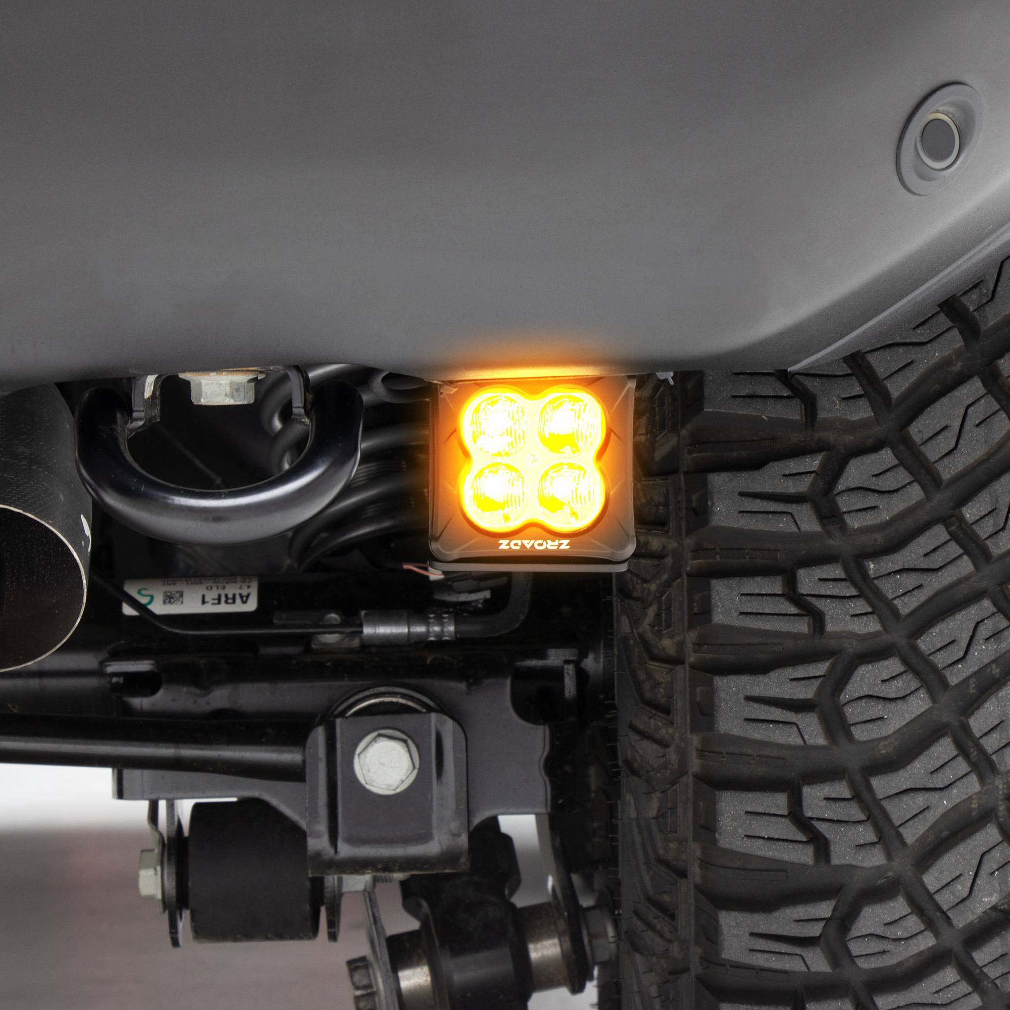 ZROADZ OFF ROAD PRODUCTS - 2021-2022 Ford Bronco Rear Bumper LED Kit with (2) 3 Inch Amber LED Pod Lights - PN #Z385401-KITA
