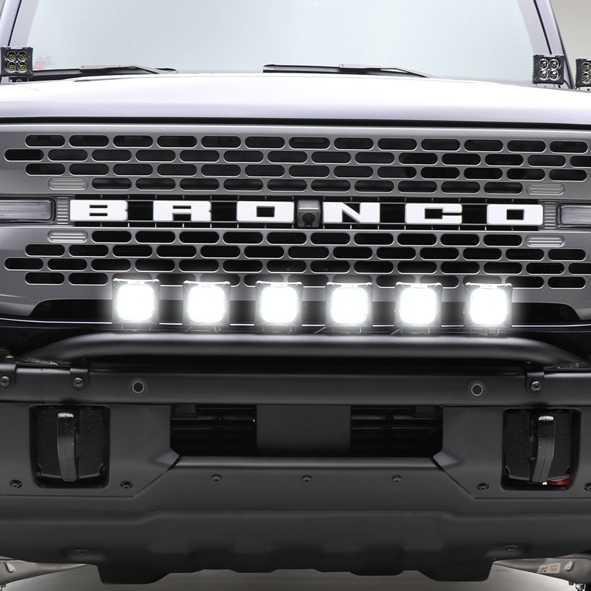 ZROADZ OFF ROAD PRODUCTS - 2021-2023 Ford Bronco Front Bumper Top LED KIT, Includes (6) 3 inch ZROADZ LED Light Pods - Part # Z325431-KIT