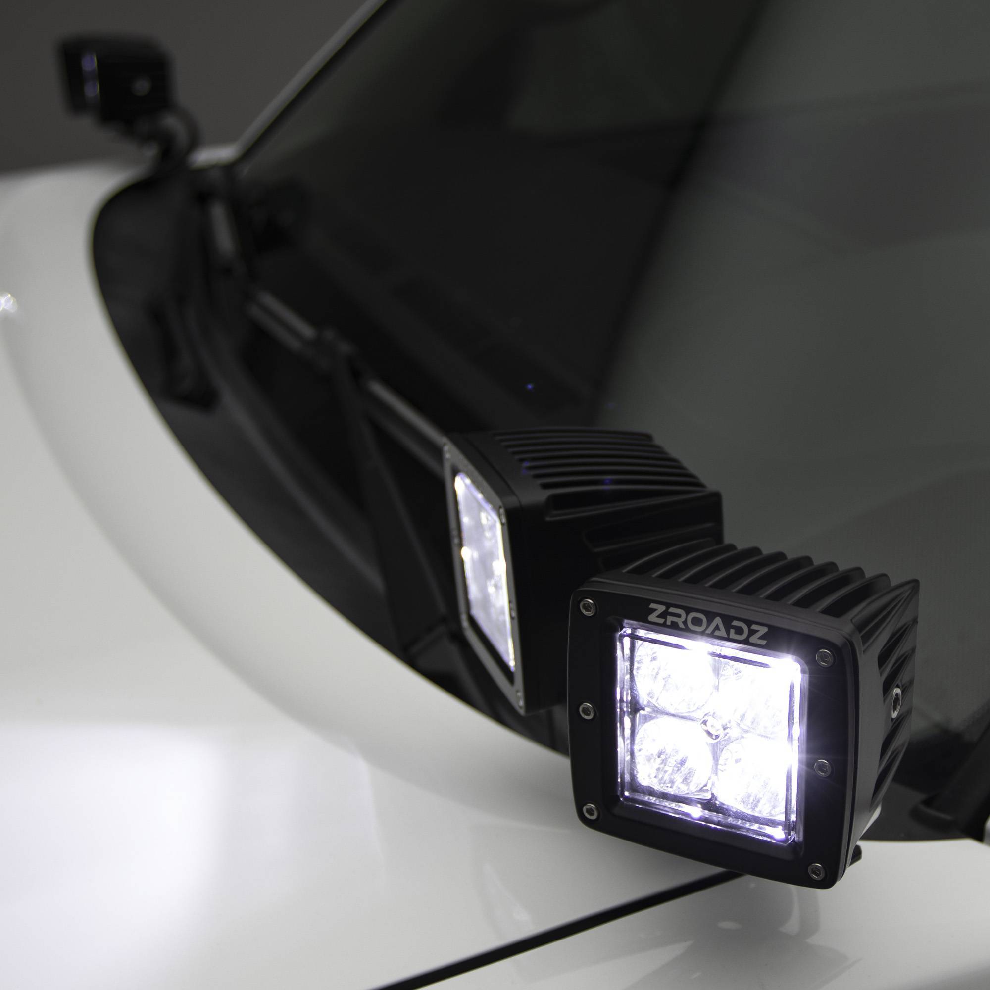 2014-2018 Silverado, Sierra 1500 Hood Hinge LED Kit Incl. (4) 3 Inch LED  Pod Lights - PN #Z362081-KIT4