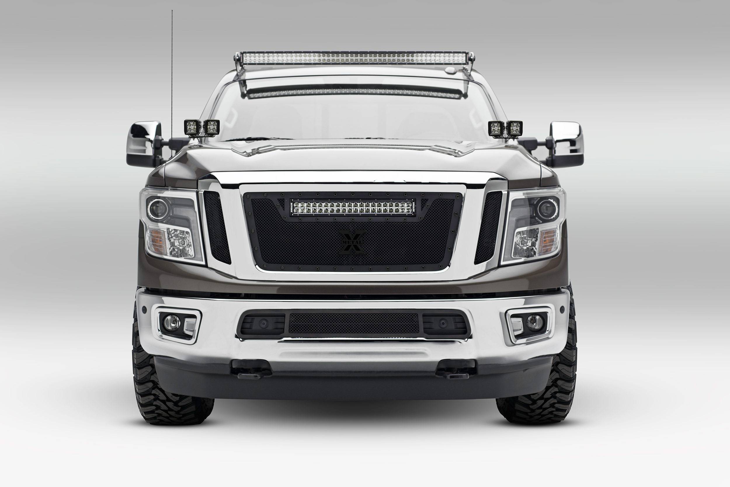 2016-2019 Nissan Titan Hood Hinge LED Kit with (4) 3 Inch LED Pod