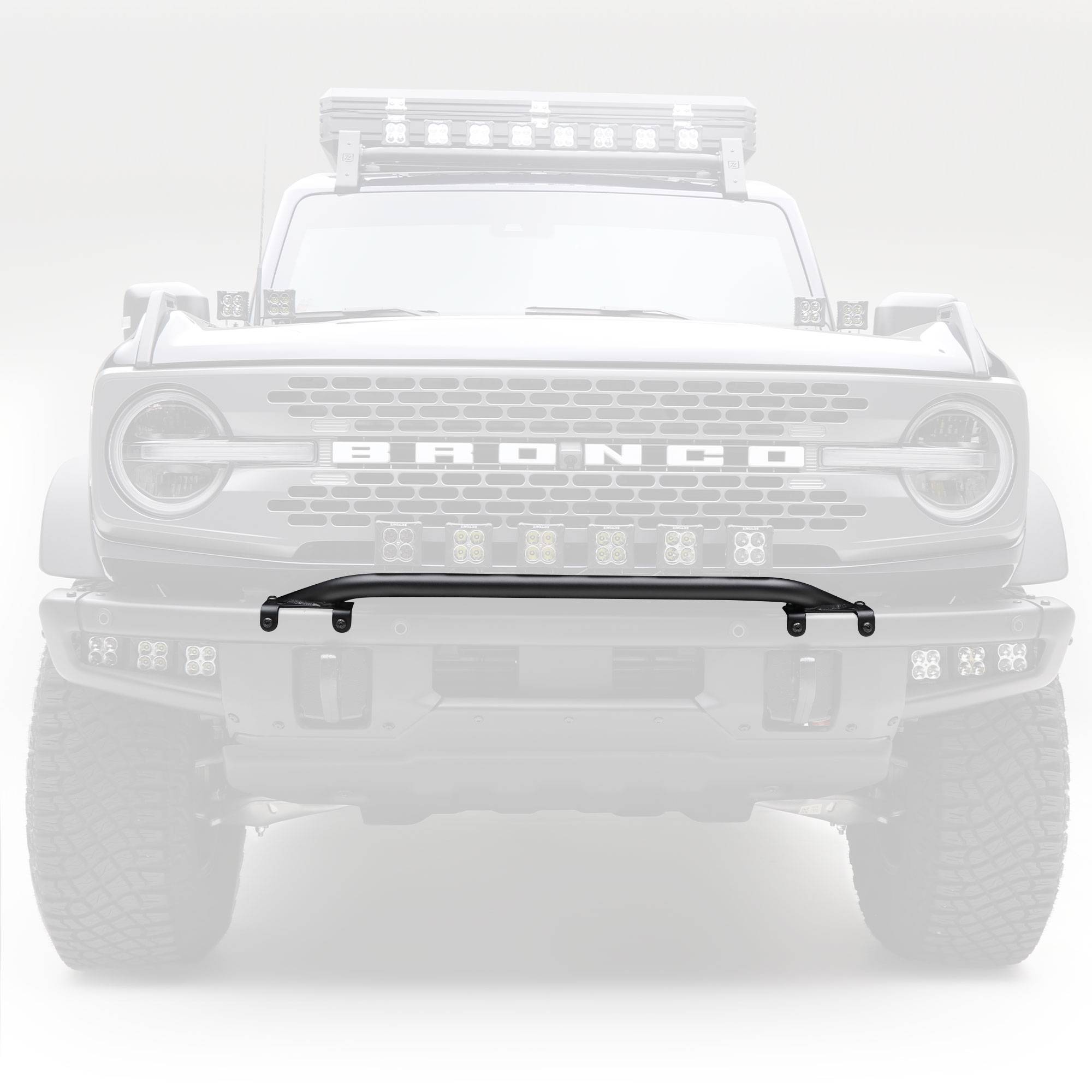 ZROADZ OFF ROAD PRODUCTS - 2021-2022 Ford Bronco Front Bumper Top LED Brackets ONLY, Used to mount (6) 3 inch ZROADZ LED Light Pods - Part # Z325431