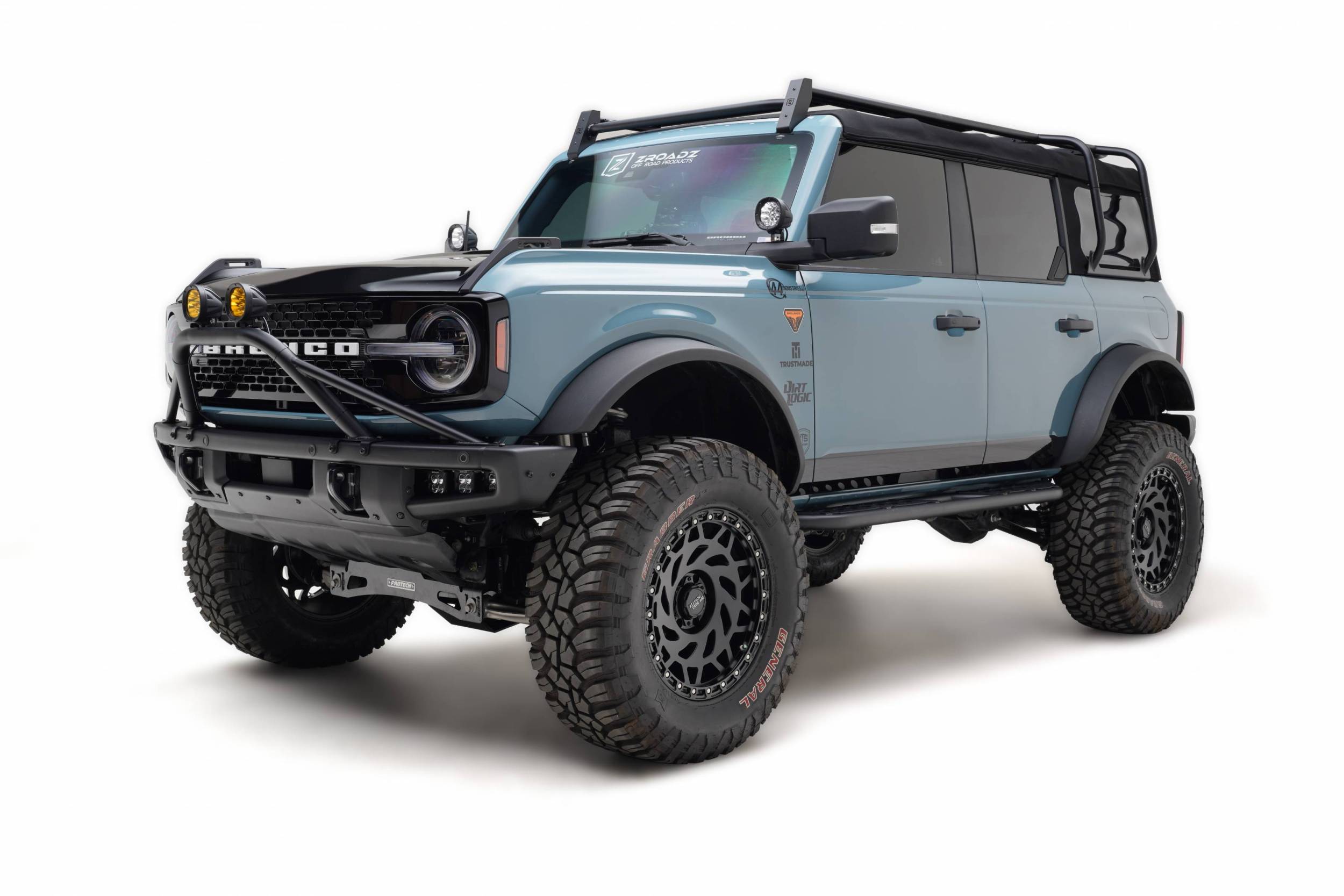 ZROADZ OFF ROAD PRODUCTS - 2021-2023 Ford Bronco Soft Top Rack With NO MOLLE Panels for 4 Door Models - PN #Z845471