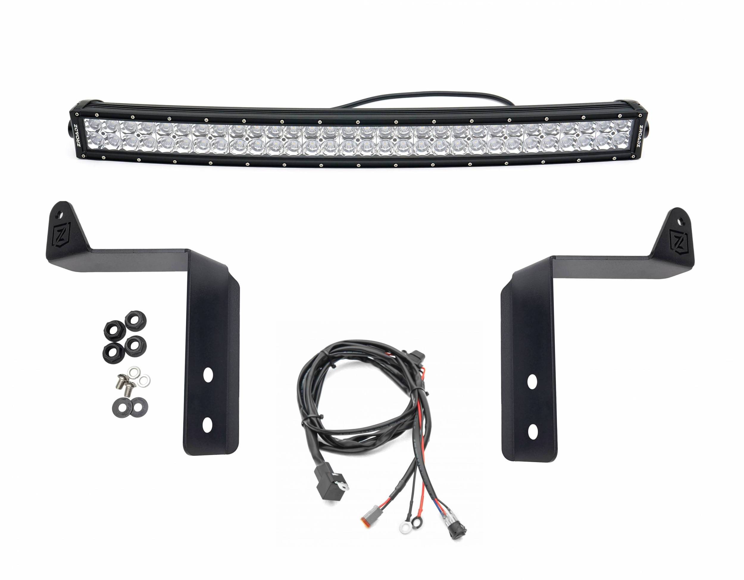 ZROADZ OFF ROAD PRODUCTS - 2020-2022 Ford Super Duty Front Bumper Top LED Kit with (1) 30 Inch LED Curved Double Row Light Bar - PN # Z325572-KIT