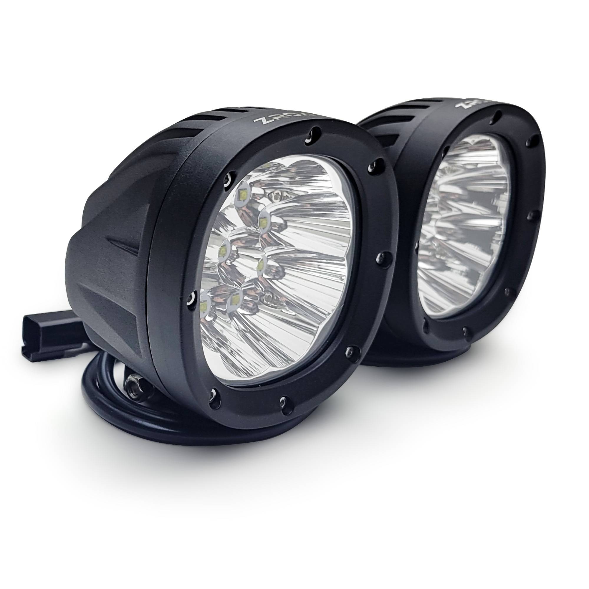 T-REX GRILLES - ZROADZ 4-Inch Round White LED Light KIT, Includes (2) White LED Lights & Universal Harness - Part # Z3090WRD-KIT