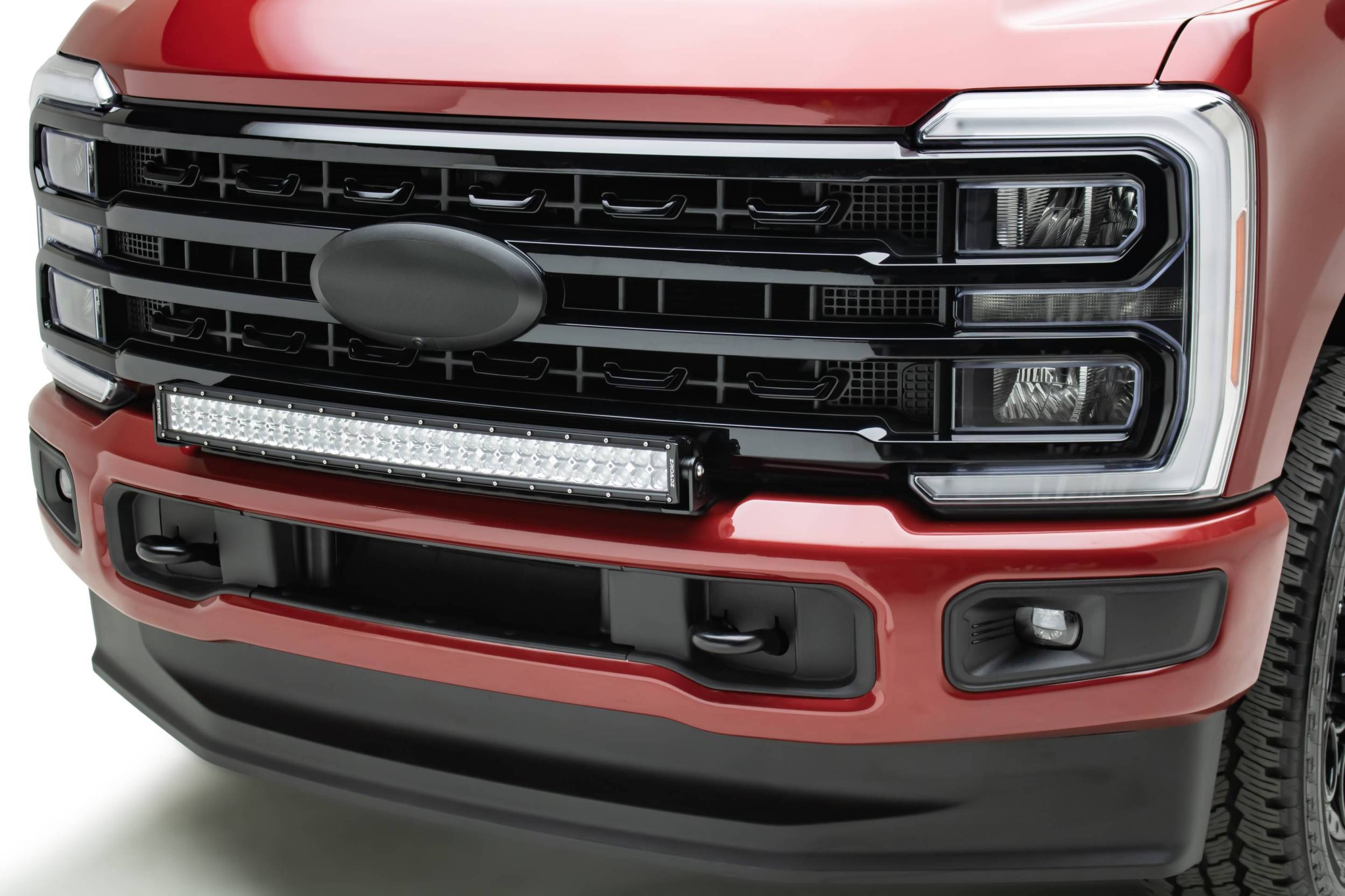 ZROADZ OFF ROAD PRODUCTS - 2023-2024 Ford Superduty, F250/F350/F450 Front Bumper Top LED Mounting Kit, Includes (1) ZROADAZ 30-Inch Curved LED Bar Light and Universal Harness - Part #  Z325971-KIT