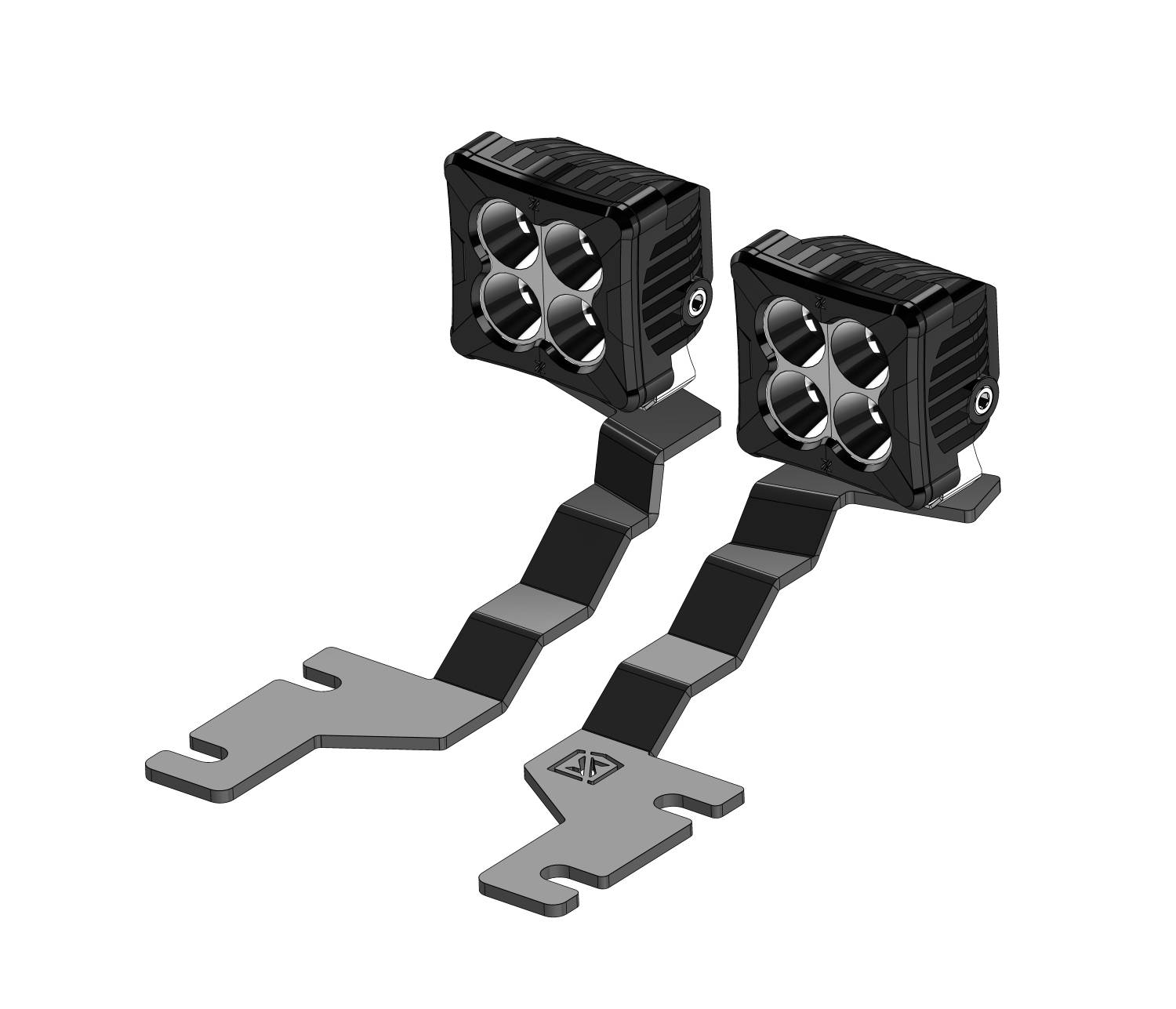 ZROADZ OFF ROAD PRODUCTS - 2024-2024 Toyota Tacoma Ditch Light Bracket Mount Kit, Includes (2) 3-Inch ZROADZ G2 Series White LED Light Pods - Part #  Z369441-KIT2