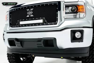 T-REX GRILLES - 2014-2015 GMC Sierra 1500 Torch Grille, Black, 1 Pc, Insert, Chrome Studs with (1) 20 LED - Part # 6312081 - Image 1