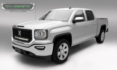 T-REX GRILLES - 2016-2018 Sierra 1500 Torch Grille, Black, 1 Pc, Insert, Chrome Studs with (1) 30" LED - Part # 6312131 - Image 2
