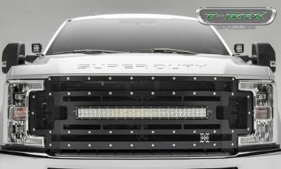 T-REX GRILLES - 2017-2019 Ford Super Duty Torch Grille, Black, 1 Pc, Replacement, Chrome Studs with (1) 30" LED, Does Not Fit Vehicles with Camera - Part # 6315471 - Image 2