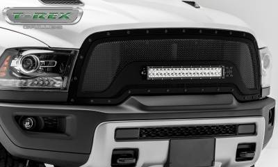 T-REX GRILLES - 2015-2018 Ram 1500 Rebel Stealth Torch Grille, Black, 1 Pc, Replacement, Black Studs with (1) 20" LED - Part # 6314641-BR - Image 4