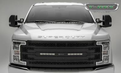 T-REX GRILLES - 2017-2019 Super Duty ZROADZ Grille, Black, 1 Pc, Replacement with (2) 10" LEDs, Fits Vehicles with Camera - Part # Z315371 - Image 1