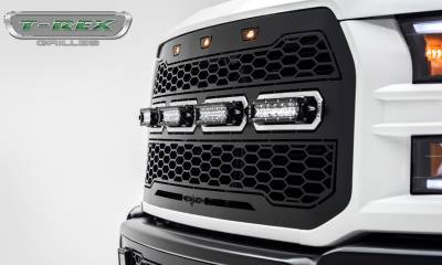 T-REX GRILLES - 2017-2020 F-150 Raptor SVT Revolver Grille, Black, 1 Pc, Replacement with (4) 6 Inch LEDs, Fits Vehicles with Camera - Part # 6515671 - Image 4