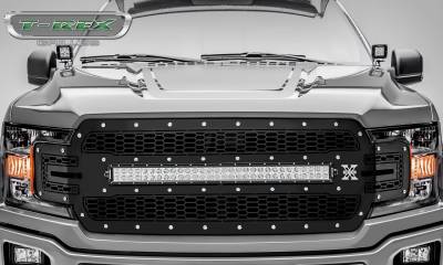 T-REX GRILLES - 2018-2020 F-150 Laser Torch Grille, Black, 1 Pc, Replacement, Chrome Studs with 30 Inch LED, Does Not Fit Vehicles with Camera - PN #7315711 - Image 2